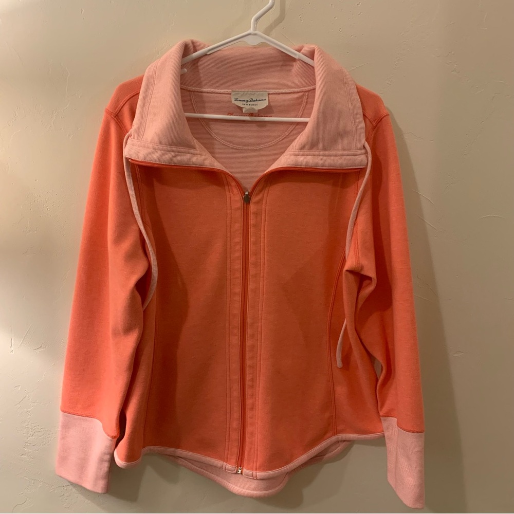 Tommy Bahama Women's Peach Reversible Zip-Up Jacket